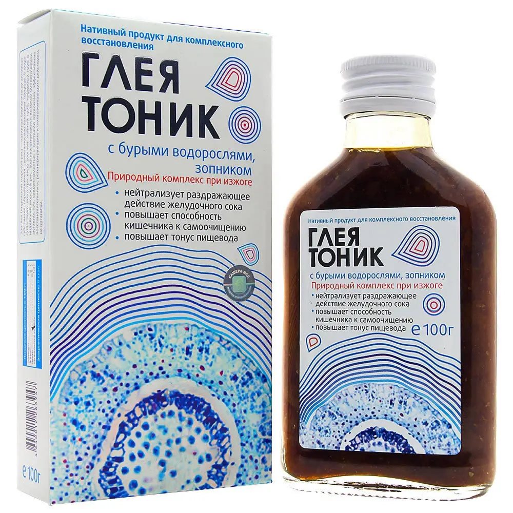 Глеятоник with бурыми водорослями and зопником-complex when изжоге, 100g. To neutralize hydrochloric acid of gastric juice