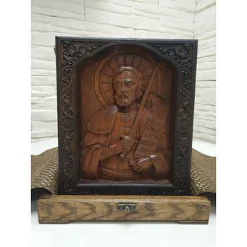 

Gift carved nominal icon Alexander Nevsky size 19-23 cm