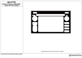 

Interior lining for Toyota Land Cruiser 1998-UP. Set L1701.