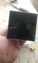 Interruptor táctil de luz con Sensor, Led de pared de 1 vía, 110v, 220 v, 220 V, controlador de encendido y apagado de lámpara, Panel de vidrio templado impermeable