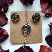 OMGALA-patrones de arte folclórico, estampado de flores clásicas, 12mm/14mm/16mm/18mm/20mm/25mm, cabujones de cristal, fabricación de reverso plano