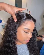 Enlaces de onda profunda pelucas de cabello humano 28 30 pulgadas peluca Frontal de encaje para las mujeres negras agua rizado peluca brasileña cabello humano Pre arrancado