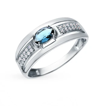 

Silver ring with crystals and cubic zirconia sunlight