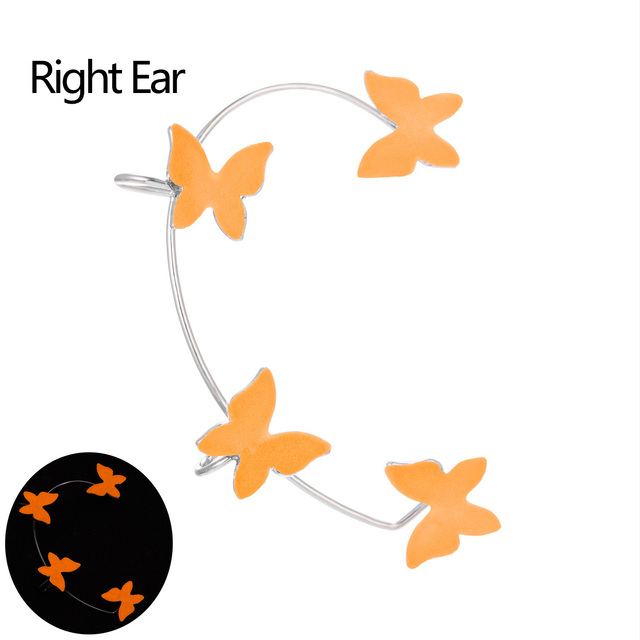 Luminous Butterfly Ear Cuff Clip For Women Copper Fake Piercing Butterfly Earring Glow In The Dark Fashion Jewelry Gift