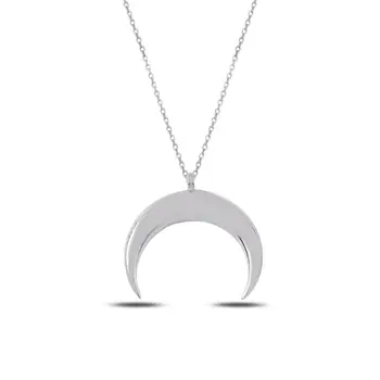 

Angemiel 925 Reverse Crescent Necklace-Rhodium Plated
