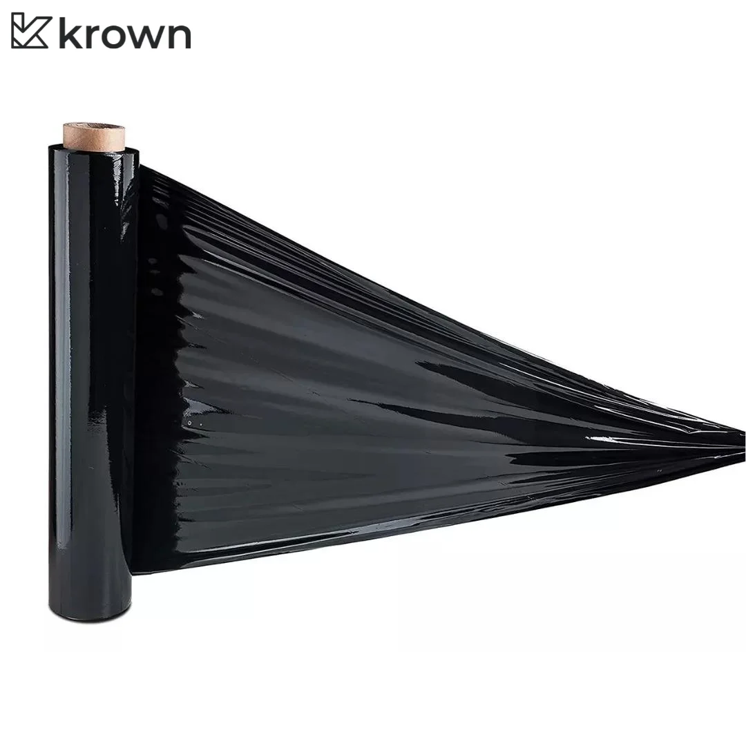 Film Transparente o Negro elástico para embalar, 50cm x 200 Metros, Rollo  Manual de Film, 1 rollo (Transparente)