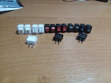 Switch Push-Button SPST 250V Black White KCD11 Snap-In-On/Off 3A 10x15mm 10pcs And Red