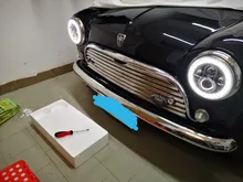 CO LIGHT 7 pulgadas faros LED de circulación diurna Hi/Lo haz 50W 30W Halo anillo de ámbar Ojo de ángel para Niva de Lada Offroad 4x4 UAZ 12V 24V