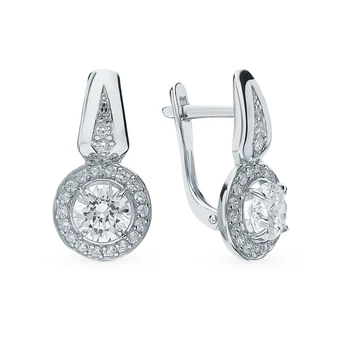 

Silver earrings with cubic zirconia sunlight sample 925