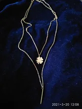 Collares multicapa y colgantes de trébol para mujer, cadena larga de Color dorado, collar, joyería de acero inoxidable