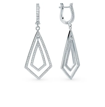 

Silver earrings with cubic zirconia sunlight sample 925