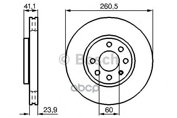 Диск Тормозной Передний Opel Corsa C, Meriva 0986478730 Bosch арт. 0986478730