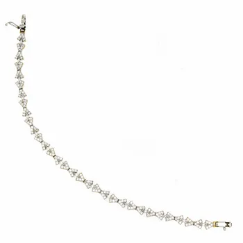 

18k gold bracelet two tone 19.5cm. Zircons [AA2675]