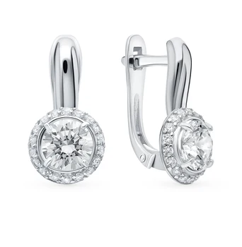 

Silver earrings with cubic zirconia sunlight sample 925