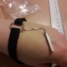 XIYANIKE-gargantilla de terciopelo negro para mujer, collar con cadena dorada, gargantilla de barra para mujer, collar para mujer, Gargantilla ras du cou N664