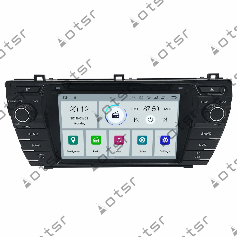 8 дюймов Android 9,0 HD gps навигация автомобильный Радио плеер для Toyota corolla 2013- мультимедиа плеер магнитофон головное устройство