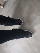 BOOFEENAA-pantalones de chándal de estilo callejero para mujer, pantalón informal con cordón Extra largo apilado, gruesos y cálidos, para invierno, C85-CD57