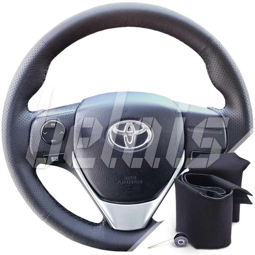 Braid steering wheel genuine leather Toyota Rav 4 IV 2013-н. A. (steering without factory skin black) # kt-0064 | Автомобили и