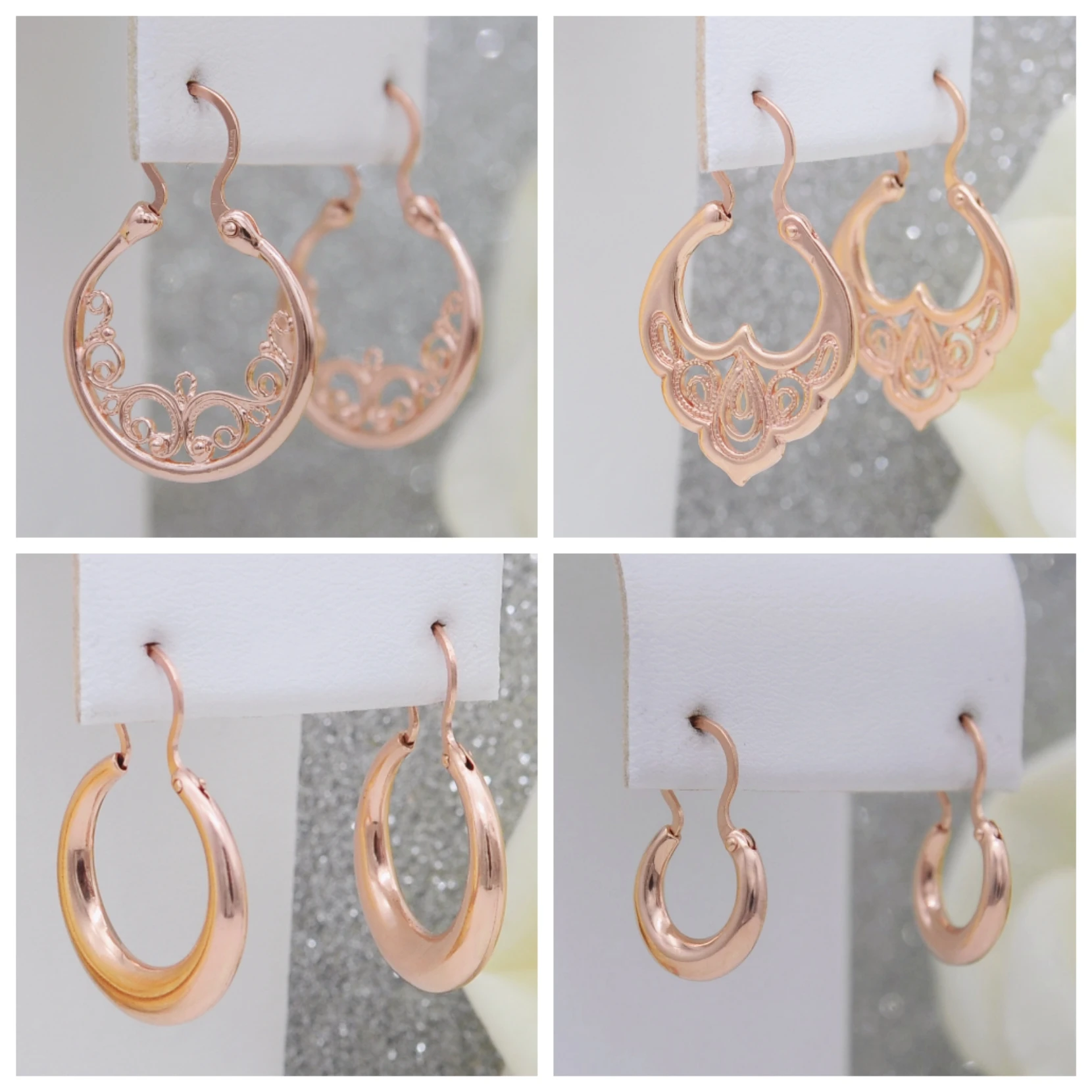 Women's Earrings With A Lock In The Form Of Staples Jewelry Gilding
