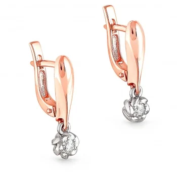 

Kabarovsky earrings with 2 diamonds in red gold