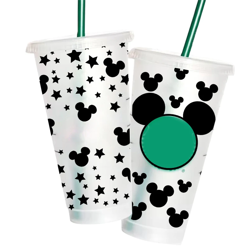 Adesivo In Vinile Testa Di Topolino Per Stardollar Full Wrap Cup 24 Oz Decor Magic Mouse Decalcomanie Divertenti Adesivi Rimovibili Creativi