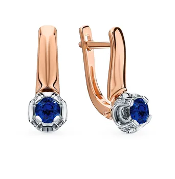 

Gold earrings with sapphires and diamonds sunlight sample 585