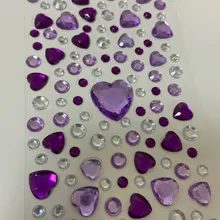 1 hoja de calcomanía en forma de corazón para niños, diamantes de imitación, cuentas acrílicas, libro de recortes, decoración de notas, juguete artesanal
