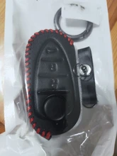 Funda con 3 botones para llave de coche, funda con Tapa de cuero genuino para llavero plegable de Alfa Romeo, Mito, Giulietta 159 Gta