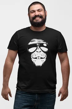 

Angemiel Wear Glasses Vicinity Monkey Black Men 'S Cotton Big Size T-Shirt