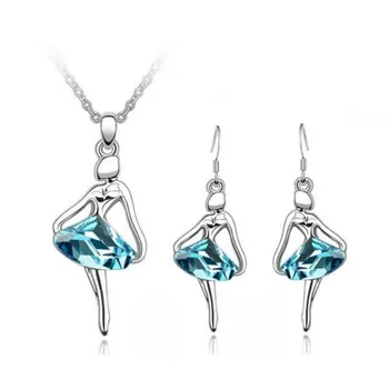 

CZ Crystal Ballerina Women Necklace Set