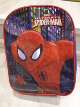 Disney-bonita mochila de dibujos animados de Spiderman, bolso escolar para guardería, regalos para niños