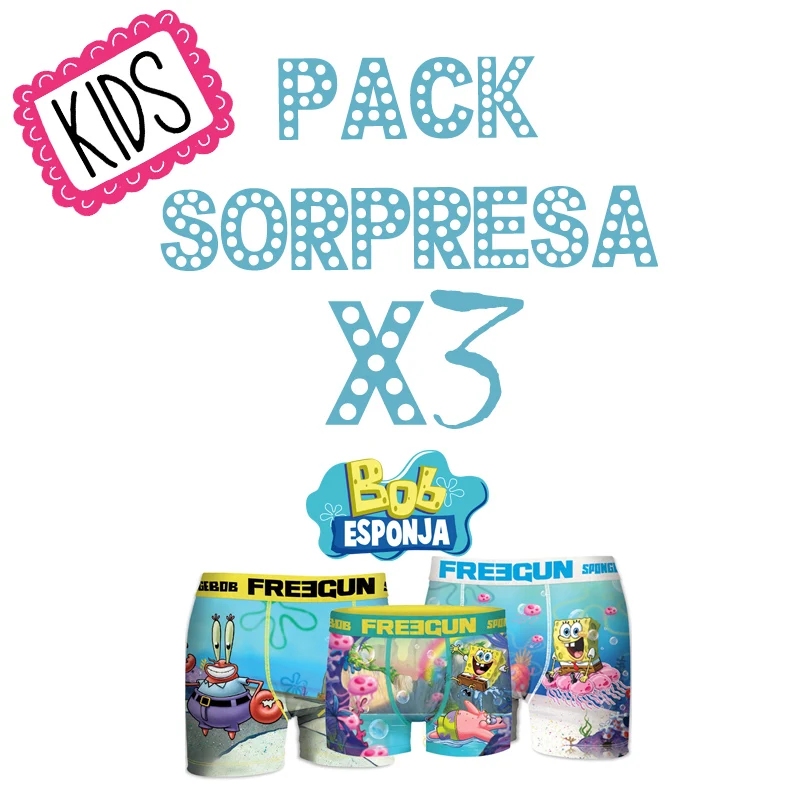 BOB ESPONJA FREEGUN/Детские трусы-боксеры, 3/6 шт