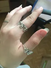 Sindlan-anillo gótico de plata para mujer, Set de 6 uds. De Anillos con diseño de corazón Punk, mariposa, Cupido, joyería femenina