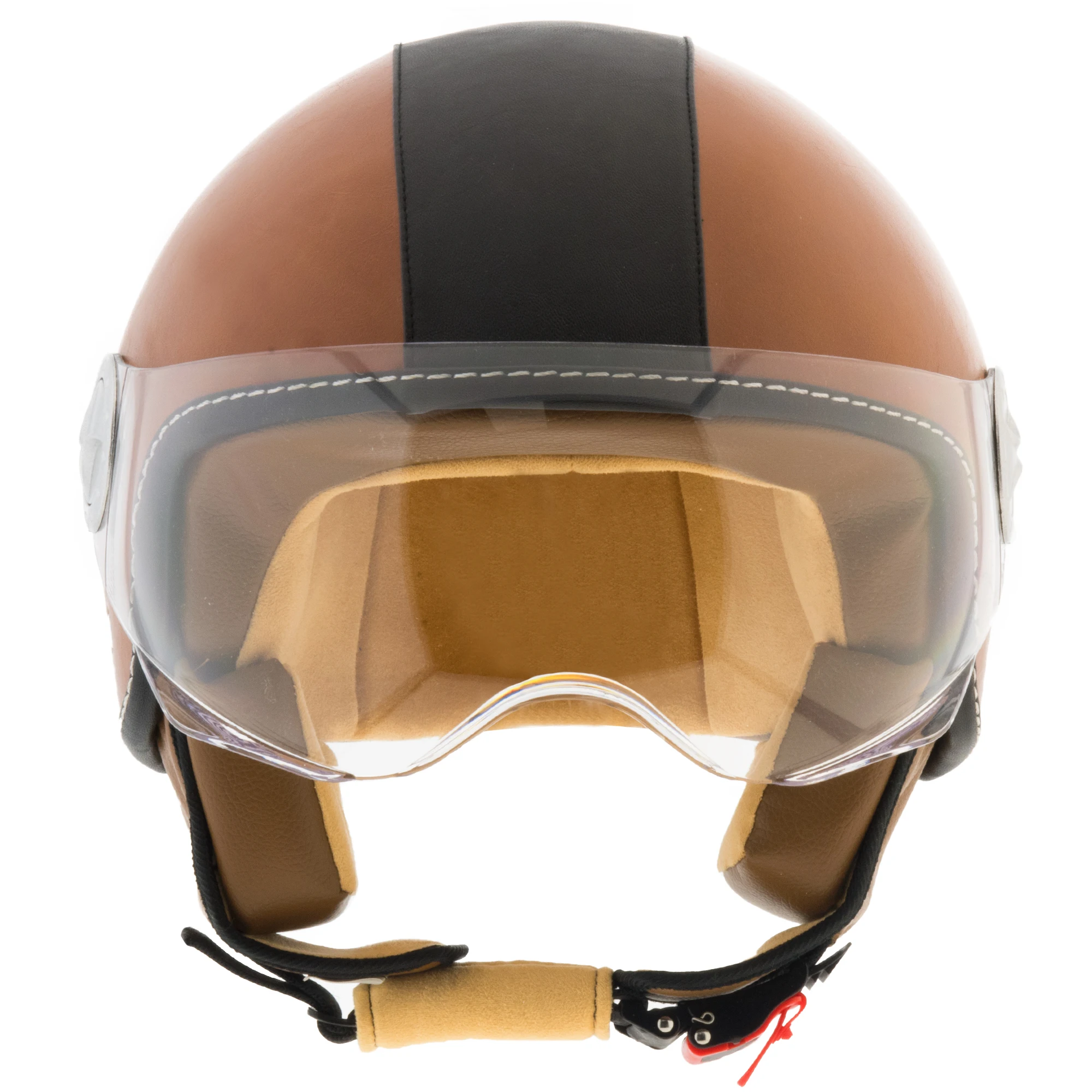 Motorcycle helmet Demi Jet leather Custom Scooter ECE approved R22 05