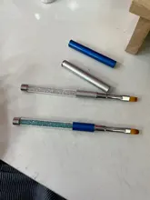 PinPai-pincel para manicura con diamantes de imitación, mango de Metal con diamante, pintura de uñas acrílicas, Gel UV