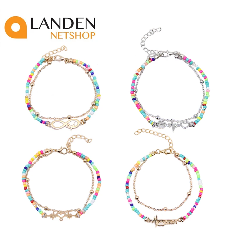 Ankle bracelet golden and silver color ,boho style ankle bracelet, colorful beads Summer design 2020 Ankle bracelet golden and silver color ,boho style ankle bracelet, colorful beads Summer design 2020