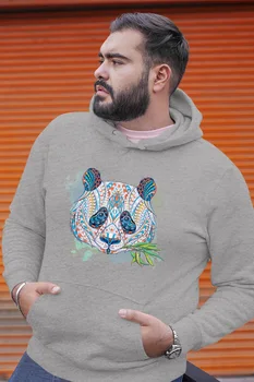 

Angemiel Wear Motif Weed Eater Panda Gray Men 'S Hooded Sweatshirt
