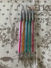 5 unids/set uñas arte pluma 2 en 1 doble termina salpican dibujo pintura Gel UV de polaco cepillo de uñas de arte puntillo herramientas