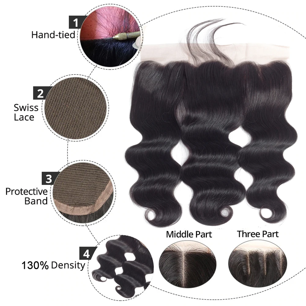 Beaudiva Brazilian Body Wave 3 Bundles With Frontal Human Hair Weave Bundles Lace Frontal With Bundles Human Hair Extension