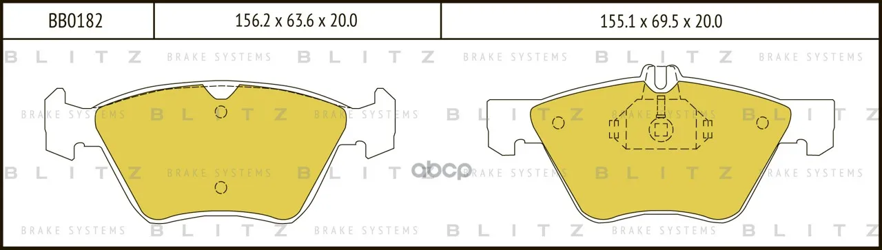 Disc Brake pads Mercedes W210-Blitz. BB0182