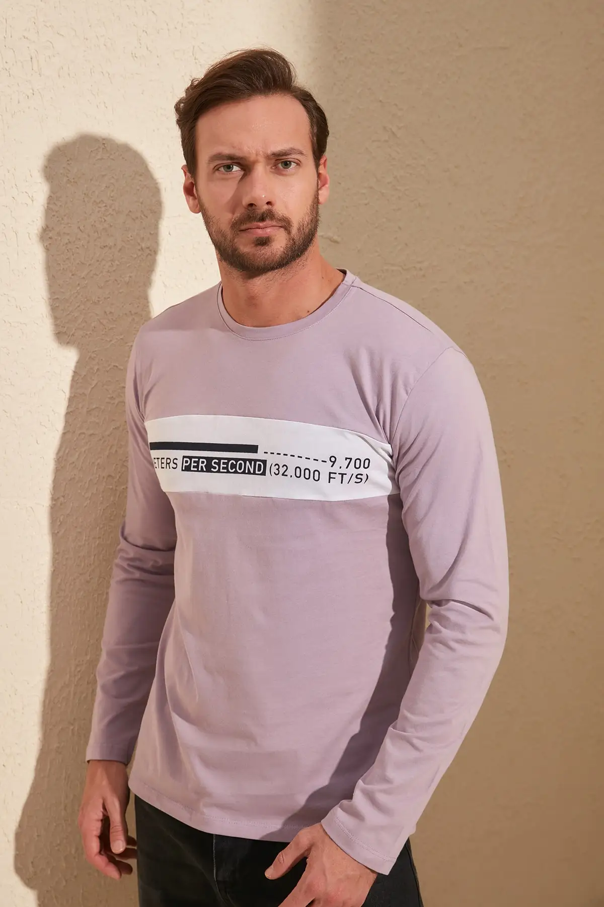 Мужская футболка с длинным рукавом Trendyol TMNSS20TS0012|Футболки| |