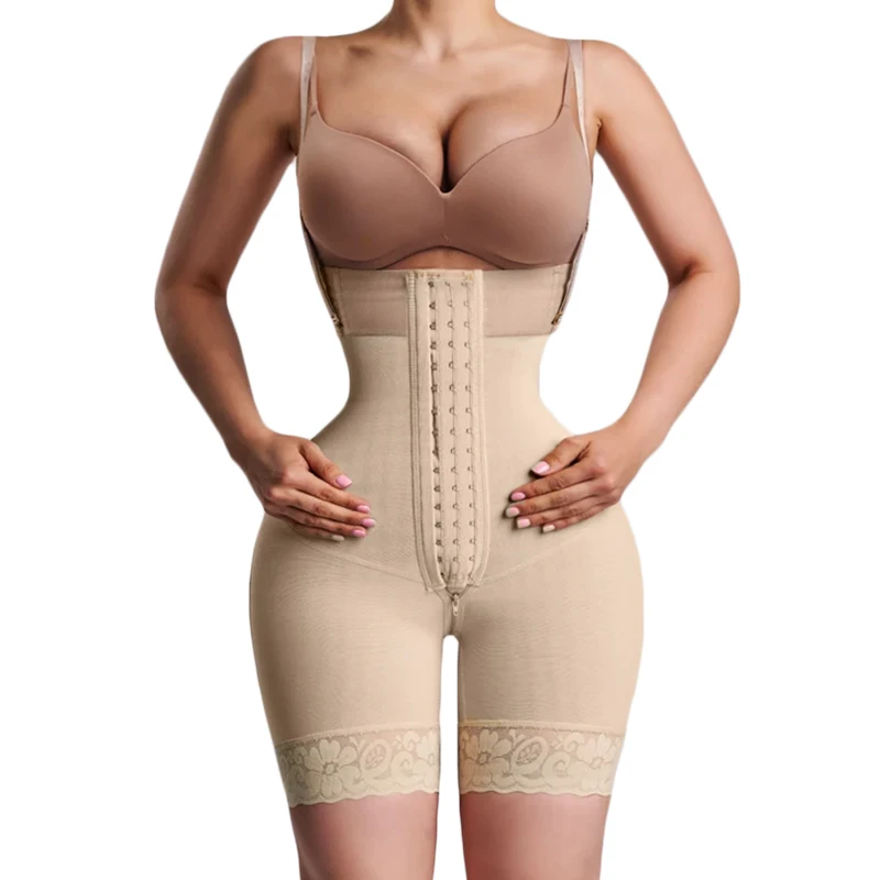 Women Underwear Double High Compression Hourglass Girdle Waist Trainer Butt Lifter Post-operative Shorts Fajas Colombianas