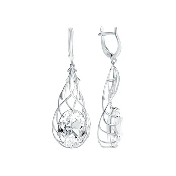 

Silver earrings with Swarovski crystals sunlight sample 925 test