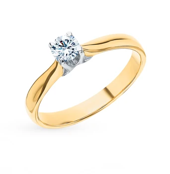 

Gold ring "diamonds of Yakutia" sunlight sample 585
