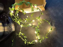 Tiny leaf garland fairy light decor LED Copper Wire string lights for Wedding forest