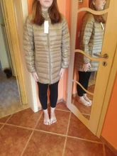 Chaqueta larga con capucha para mujer, abrigo ultraligero de plumón de pato blanco para otoño e invierno, Parkas portátiles, color liso, 7XL