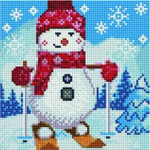 Алмазная мозаика BF 150 Снеговик на лыжах 20*20