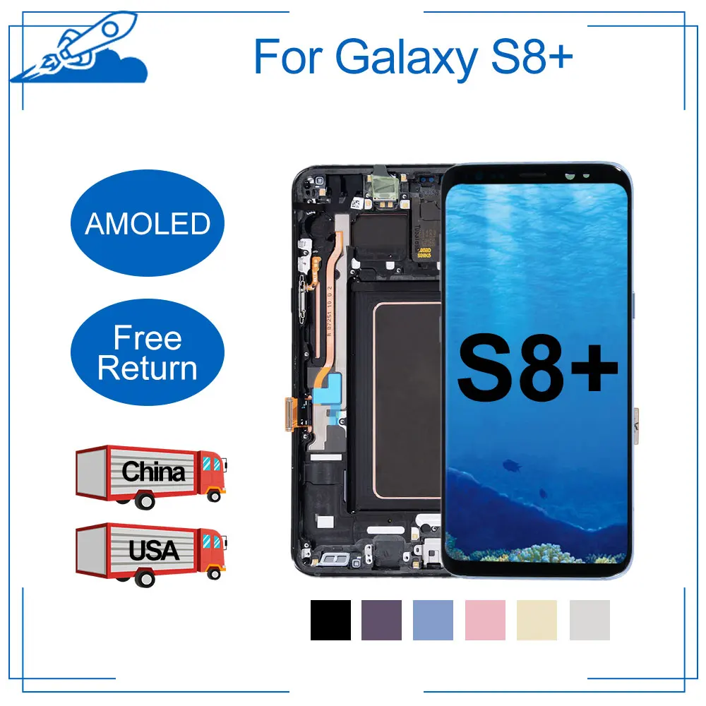 100% OEM AMOLED дисплей для samsung Galaxy S8 Plu lcd сенсорный экран дигитайзер сборка Plus