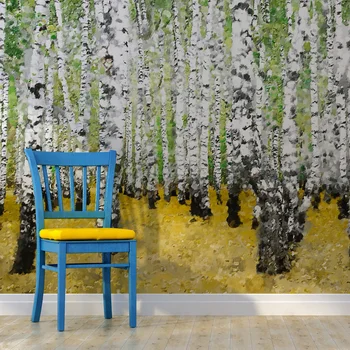 

Wall mural-in the grove of birches… -250x193 cm