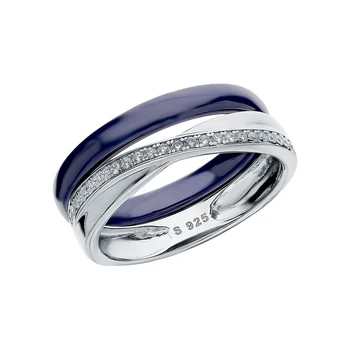 

Silver ring with ceramics and cubic zirconia sunlight